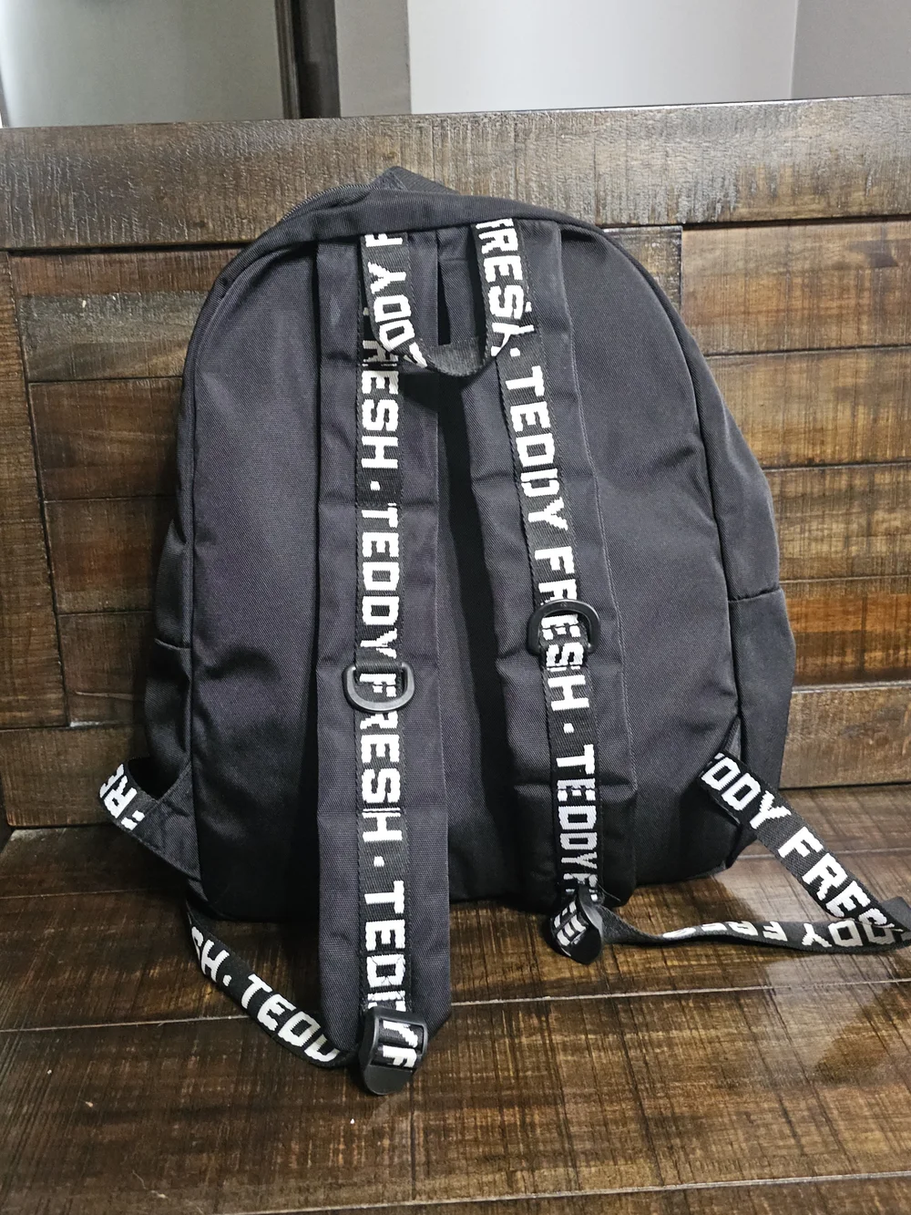 Teddy Fresh Full Size Black Backpack Bear Logo Laptop OS